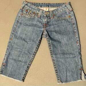 True Religion Vintage Low Rise Skater Shorts Size 27 Pristine